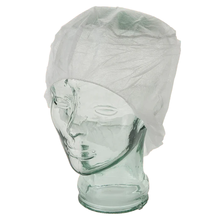 Medi-Caps non woven Crimped White | 21 inch PPE (1 Pack/100 Caps)