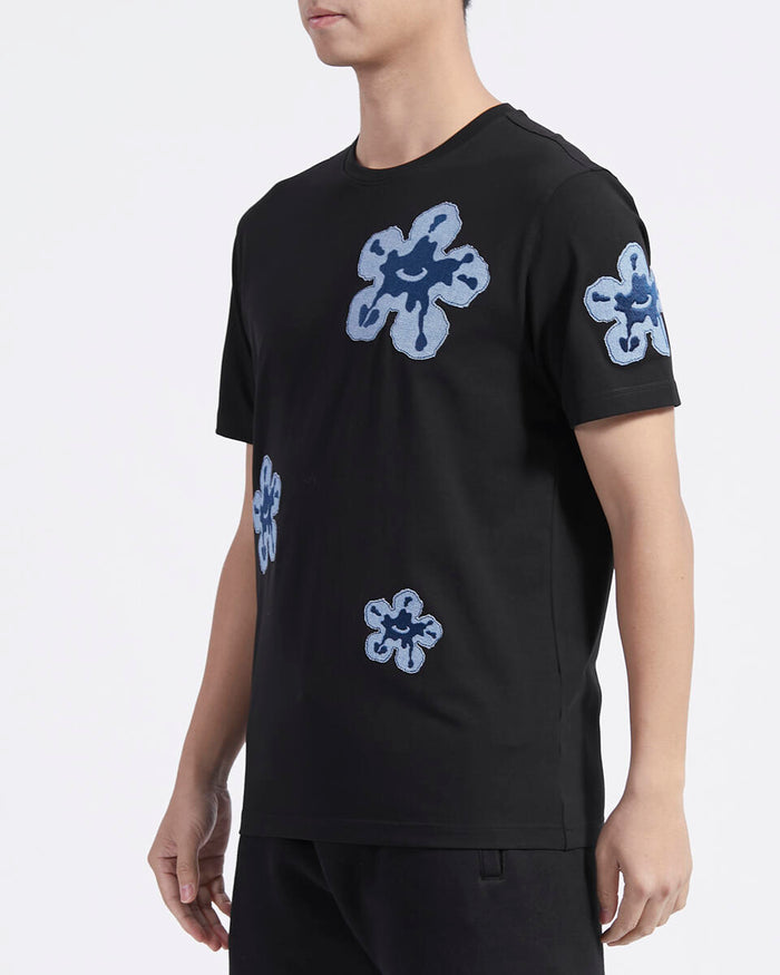 Men ROKU STUDIO Denim Patch Tear T-Shirt