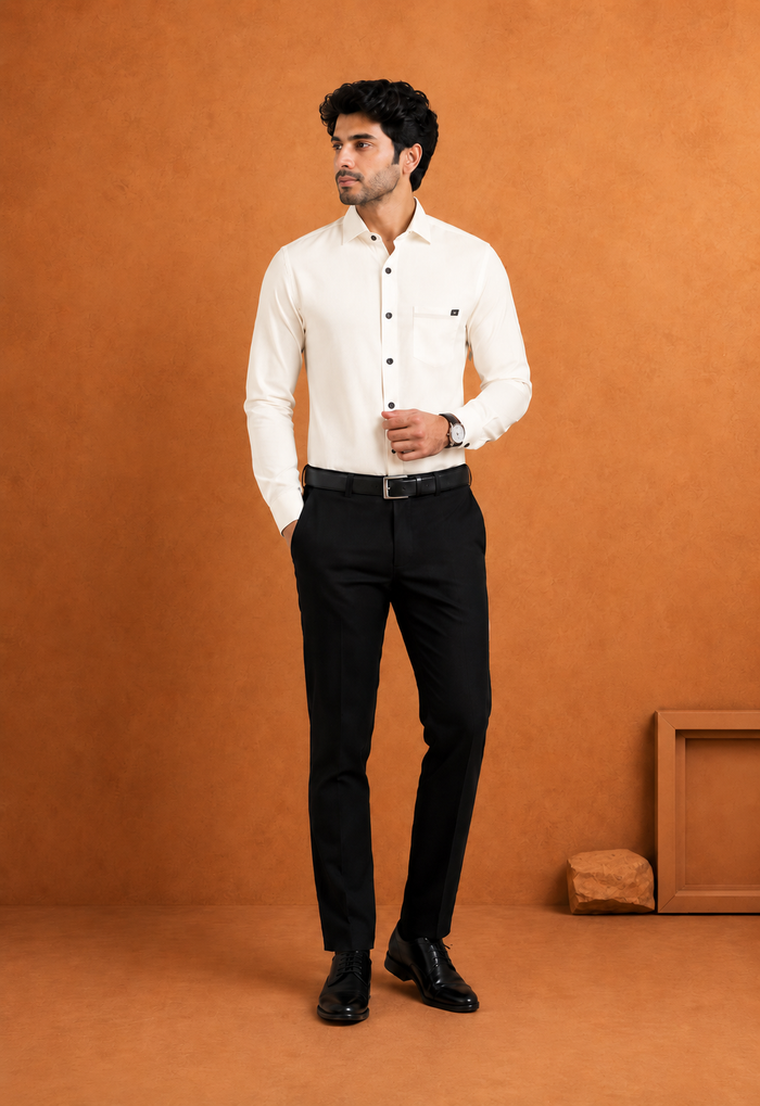 Men's Linen Blend Formal Shirt