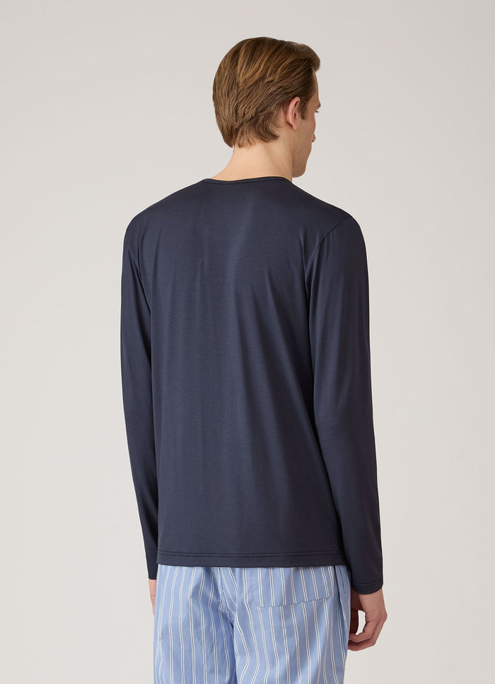 Men's Long Sleeve Tencel™ T-shirt in Navy
