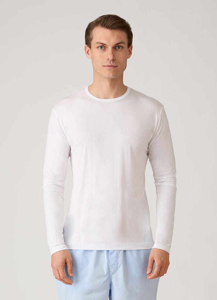 Men's Long Sleeve Tencel™ T-shirt in White