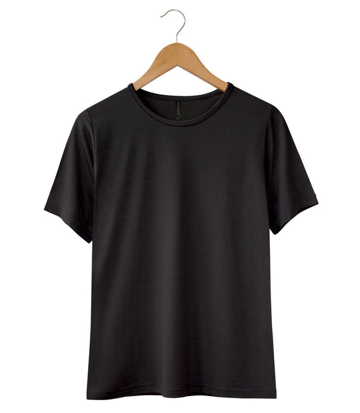Men's 100% Puresilk Short Sleeve Crew in Black