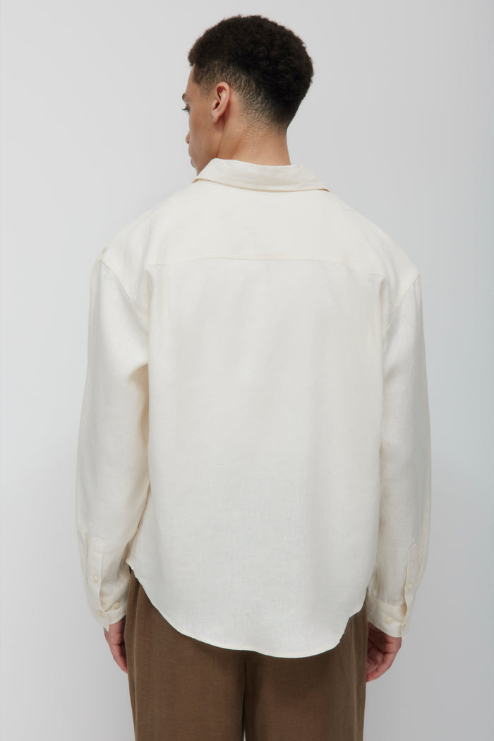 Men's Sila Linen Shirt in Natural