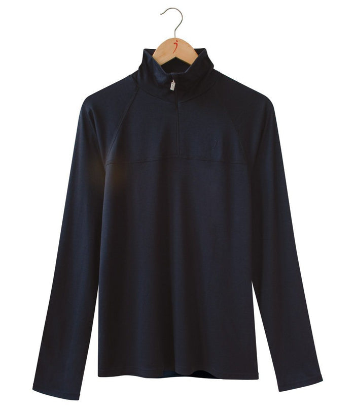 Men's Silkspun Zip Neck in Black