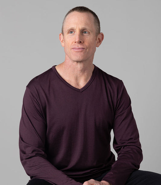 Long Sleeve V Neck Men's top in Port Royale