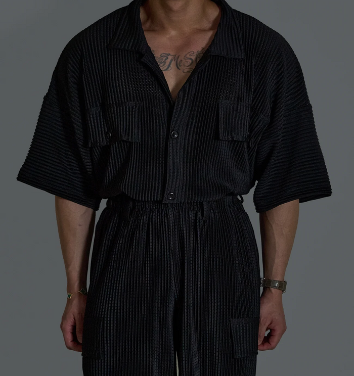 Mesh Pleats Shirt