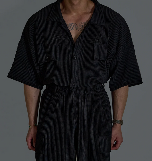 Mesh Pleats Shirt