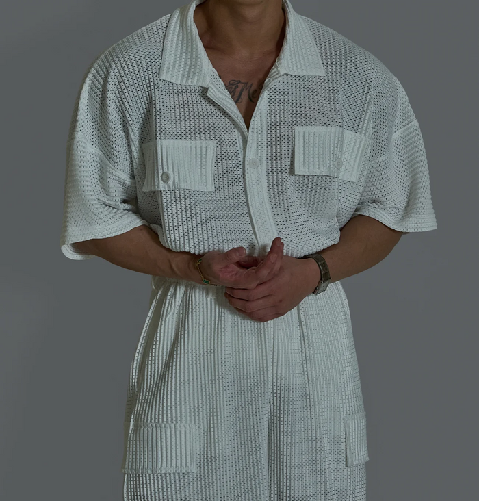 Mesh Pleats Shirt