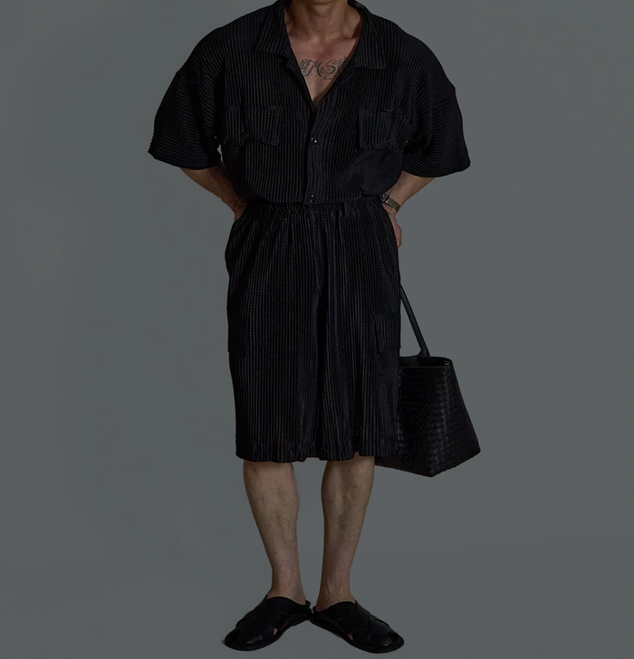 Mesh Pleats Shirt