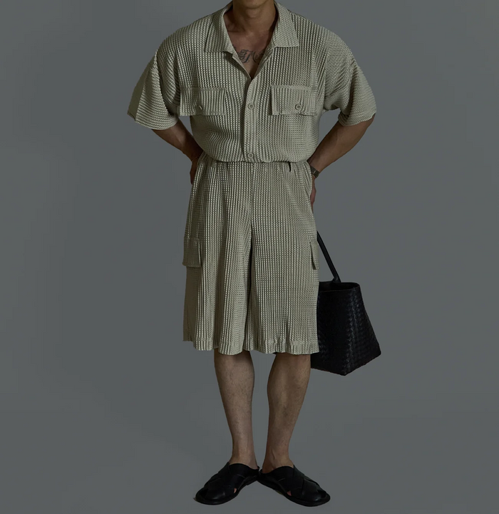 Mesh Pleats Shirt