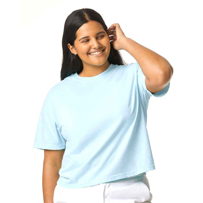 Midwest Paradise - Womens Boxy Crop T-shirt - Chalky Mint