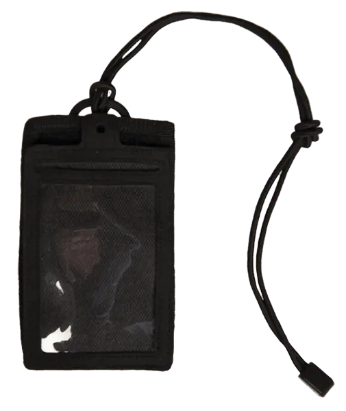 Mil-Tec ID Lomme med Lanyard, Sort Miltec
