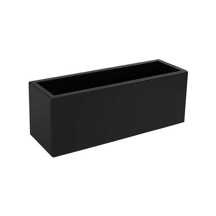 MIRROR RECTANGLE VASE - 12" × 4" × 4" - Black Mirror - 12-Piece per Pack