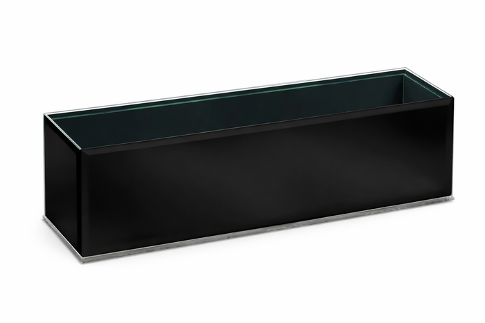 MIRROR RECTANGLE VASE - 18" × 4" × 4" - Black Mirror - 12-Piece per Pack