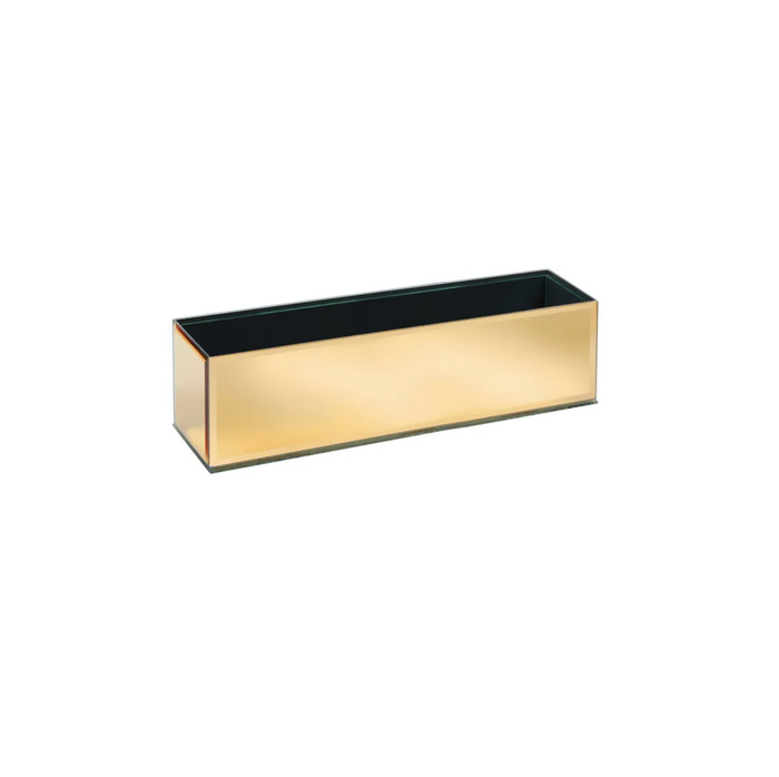 MIRROR RECTANGLE VASE - 18" × 4" × 4" - Gold Mirror - 12-Piece per Pack