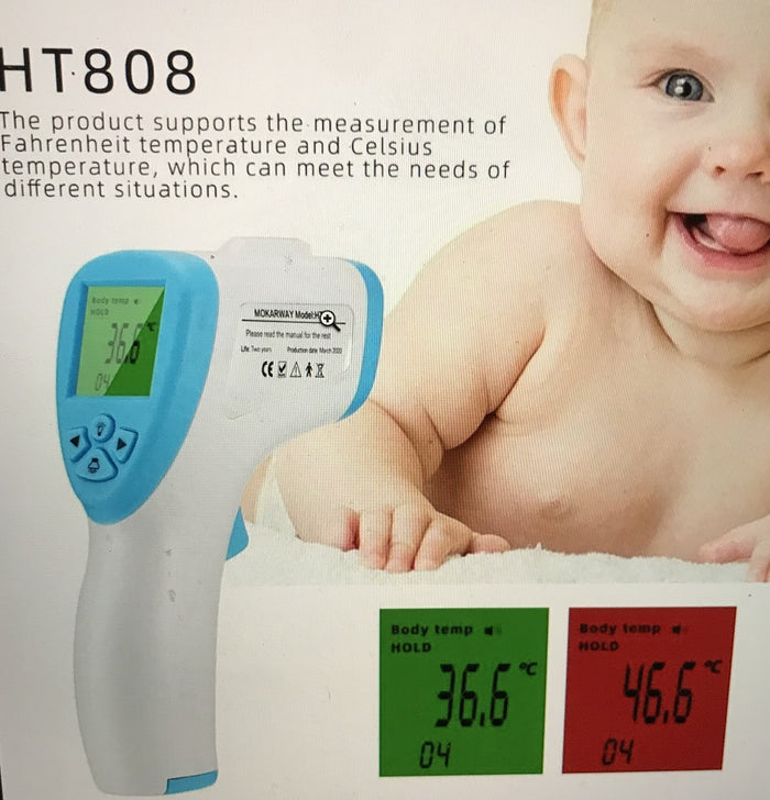 Mokarway - Non - Contact infrared forehead Thermometre - 5 year warranty.    In Stock