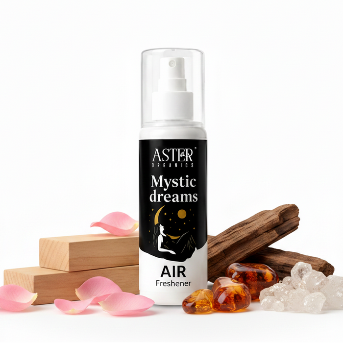 Mystic Dreams air freshener bottle with a celestial design.