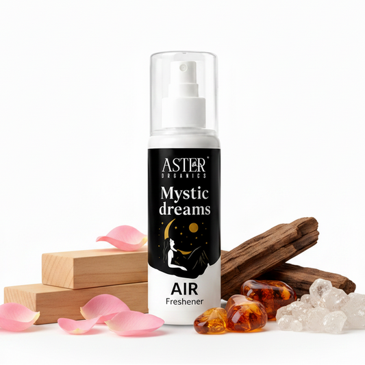 Mystic Dreams air freshener bottle with a celestial design.