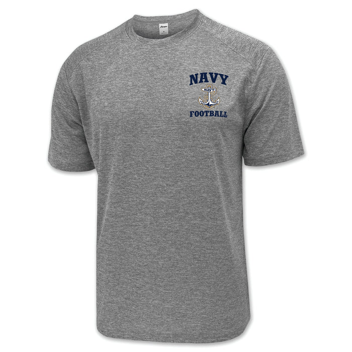 Navy Anchor Football Performance T-Shirt (Grey)