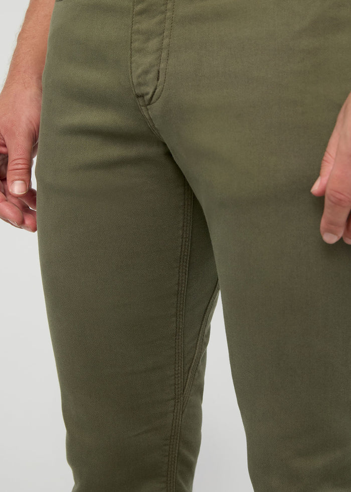 Men's Kelp Slim Straight Fit Dress Sweatpant front gusset detail