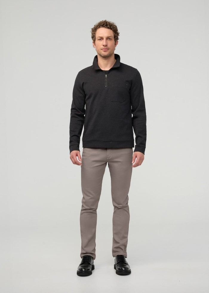 Men's Black Slim Straight Fit Dress Sweatpant front full body