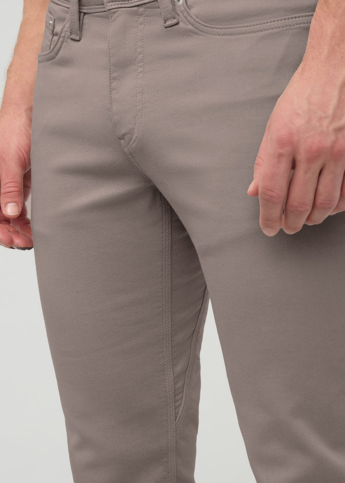 Men's Black Slim Straight Fit Dress Sweatpant front gusset detail