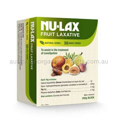 NULAX Natural Fruit Laxative Block with Senna 500g- L'Organic