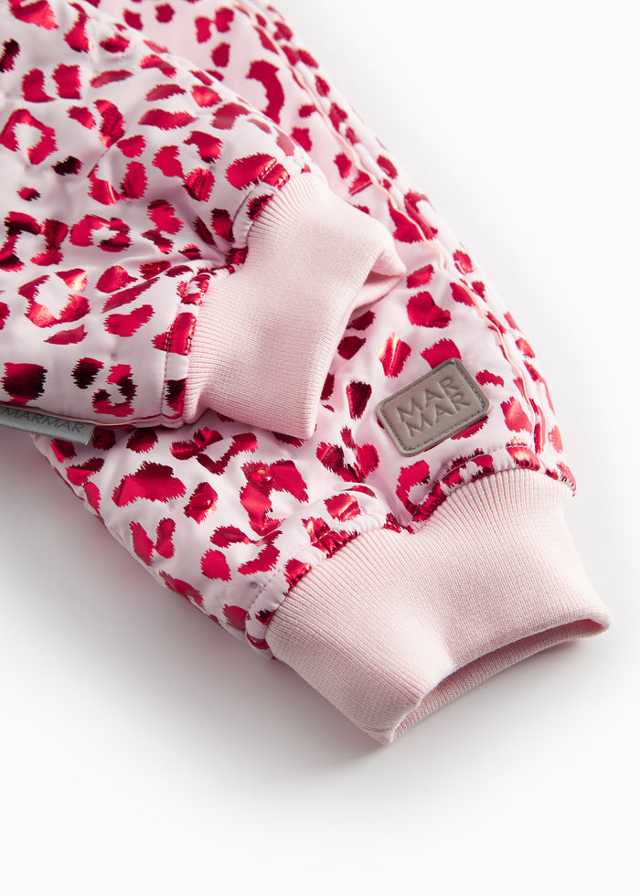 Red thermal pants with leopard print for children