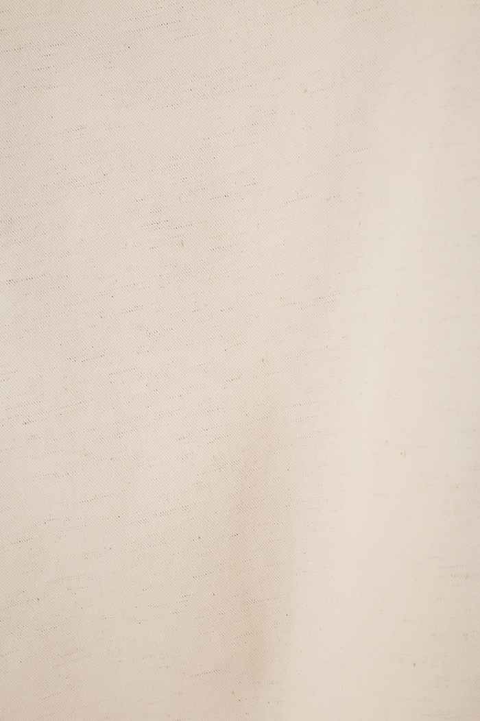 Off-White Strapless Side Pockets Linen Twill Maxi Dress_7