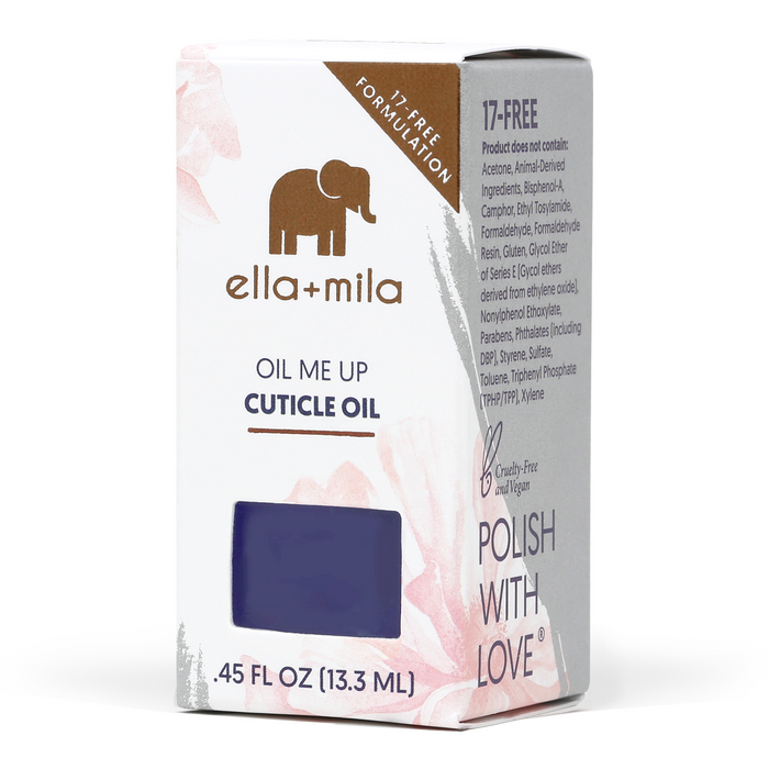 Oil Me Up cuticle oil bottle with its retail box, 0.45 fl oz