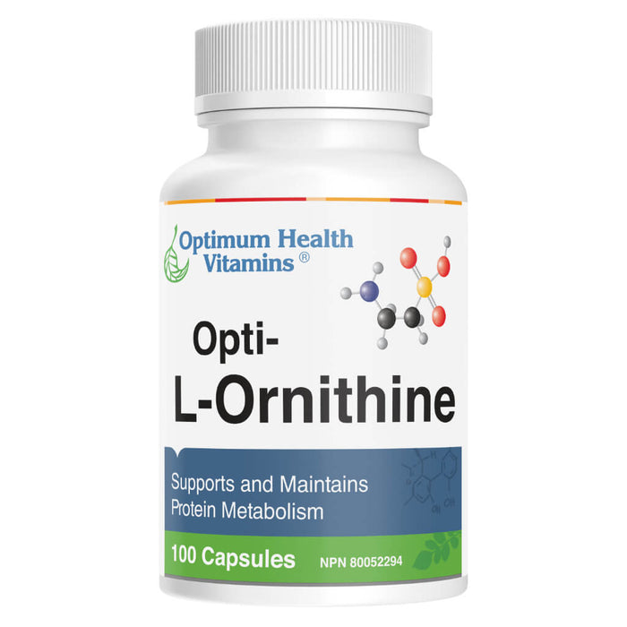 Bottle of Optimum Health Vitamins Opti-L-Ornithine 100 Capsules