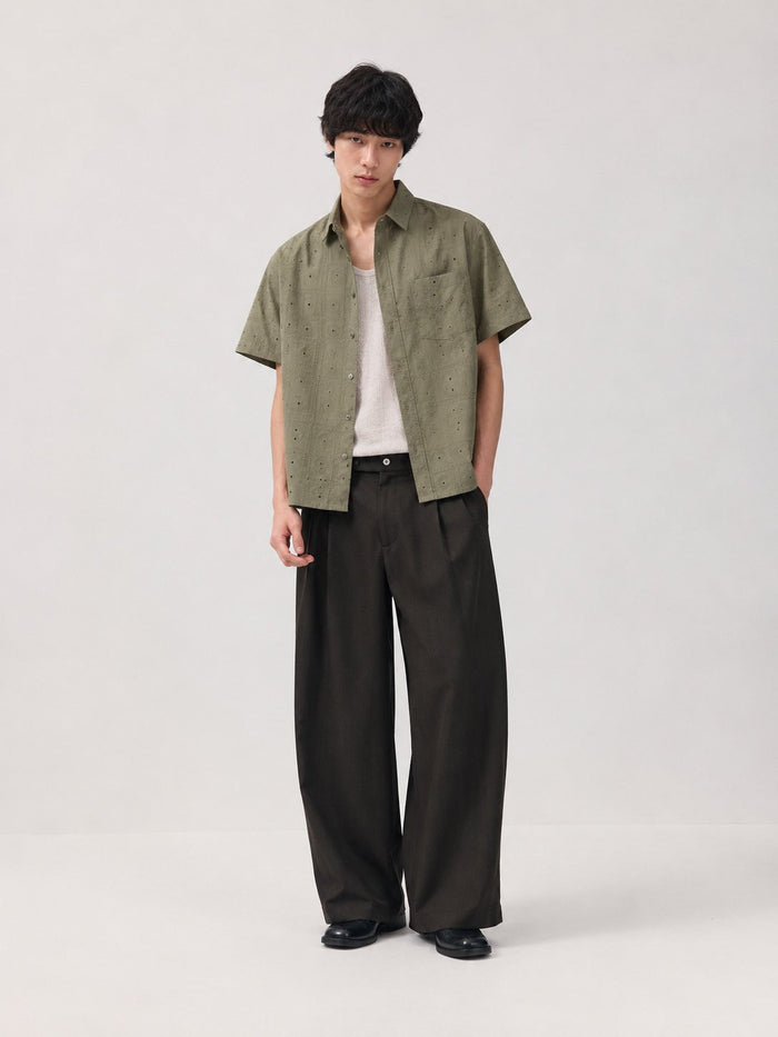 Orbit Eyelet Crop Shirt