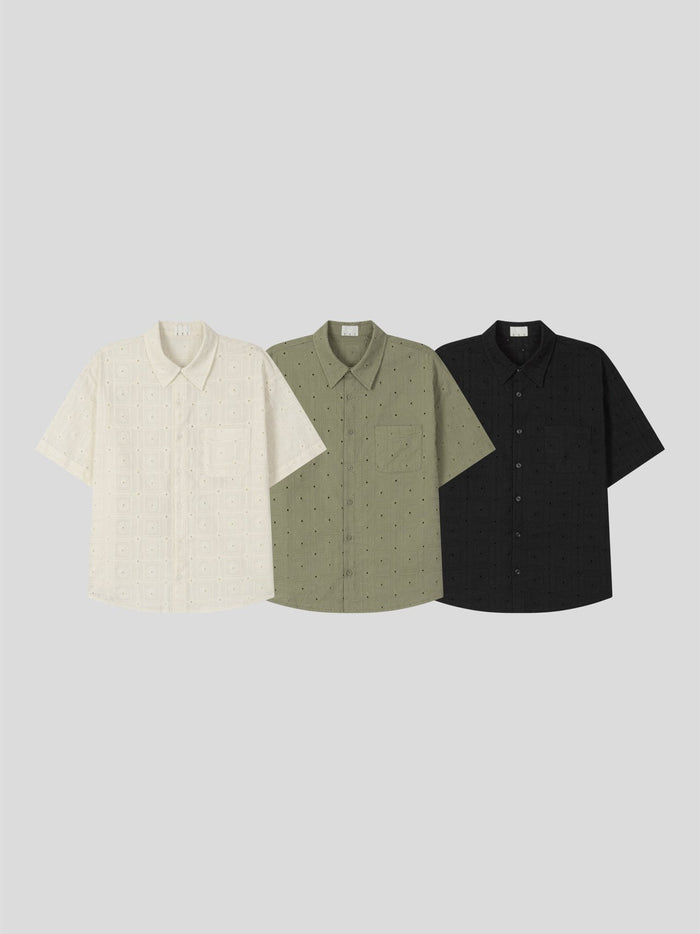 Orbit Eyelet Crop Shirt