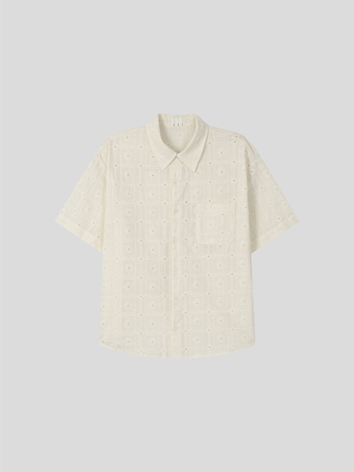 Orbit Eyelet Crop Shirt
