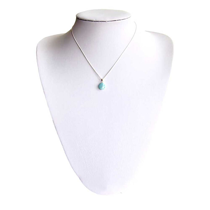 Oval larimar pendant necklace, sterling silver, view 5