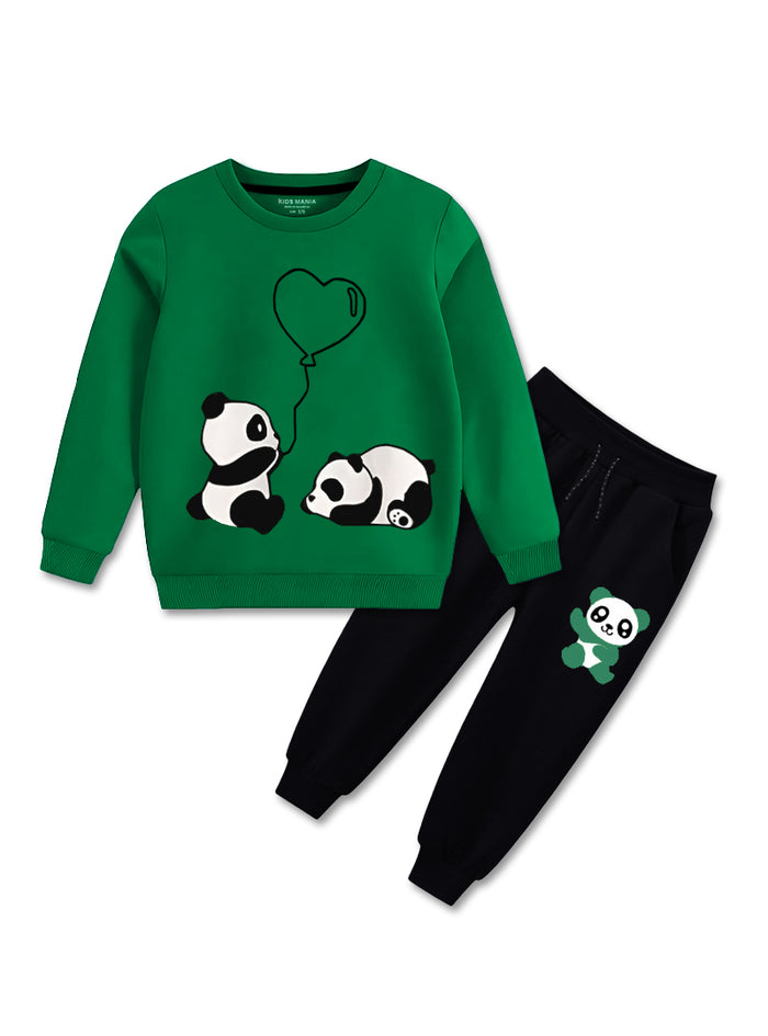 Panda Love Winter Fleece Tracksuit For Boys
