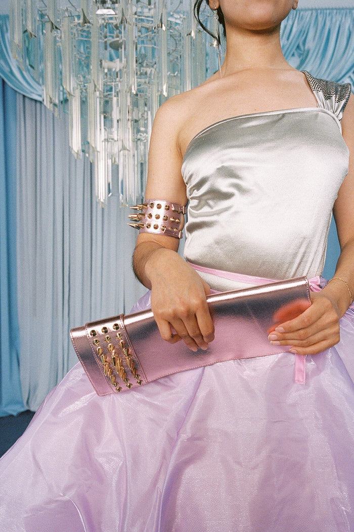PARTY-GIRL Jeffrey Campbell Arm-Cuff Pink Metallic Gold
