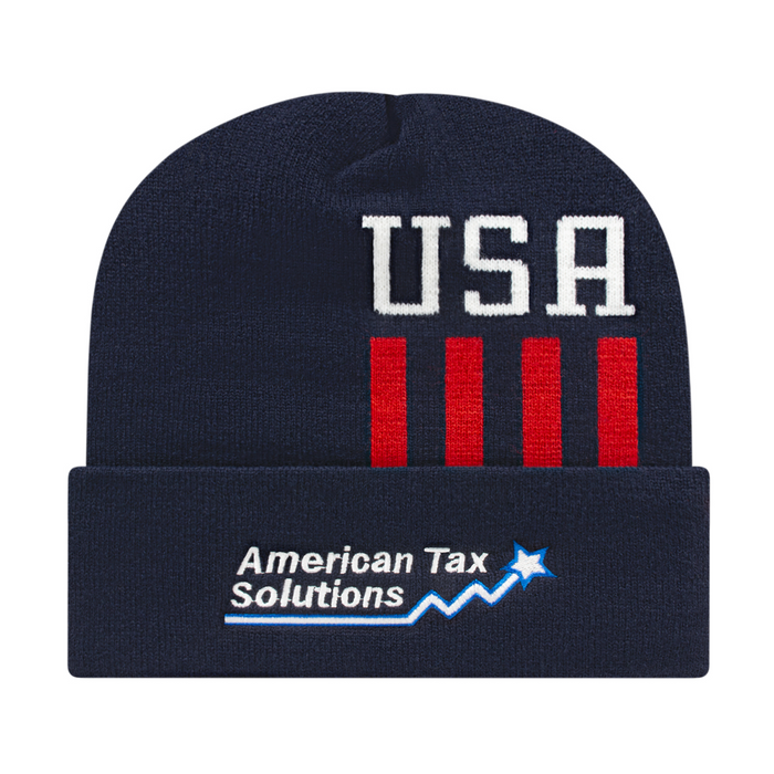 Patriotic Knit Cap with Cuff