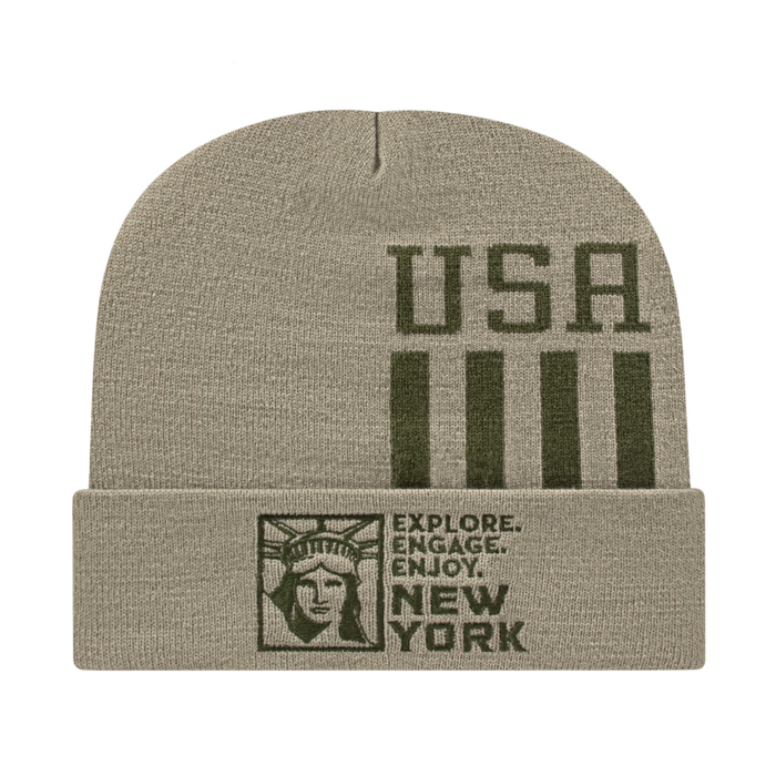 Patriotic Knit Cap with Cuff