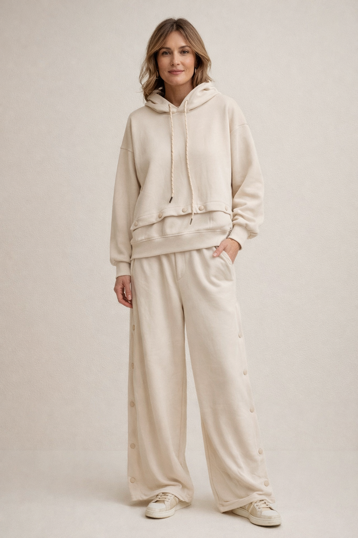 Pippa Button Tracksuit Beige