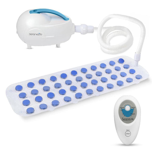 Portable Bubble Bath Mat Body Spa Massager - Waterproof Non-Slip Bubble Bath Mat With Suction Cup Bottom, Motorized Air Pump, And Adjustable Bubble Settings