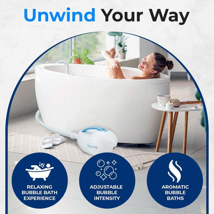 Portable Bubble Bath Mat Body Spa Massager - Waterproof Non-Slip Bubble Bath Mat With Suction Cup Bottom, Motorized Air Pump, And Adjustable Bubble Settings
