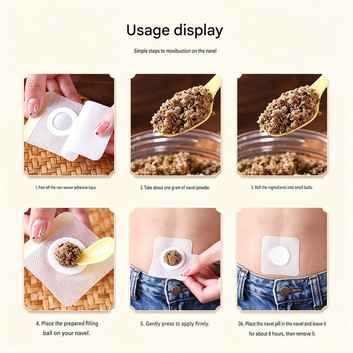 Pure Handcrafted Qi Ai Navel Patch — Nan Huai Jin Formula. Warm Your Center. Your Face Will Show It.