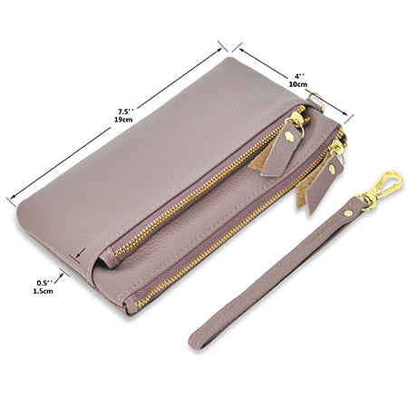 Purple NGIL Genuine Leather Wristlet Handbag