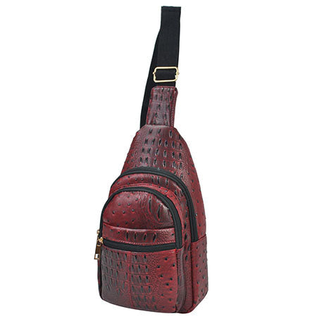 Red NGIL Textured Faux Leather Fashion Sling Bag