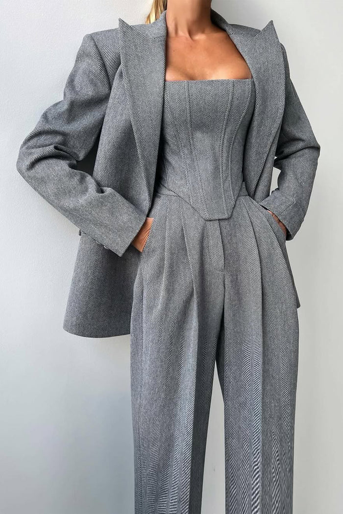 Renata - Costume 3 pièces avec blazer croisé