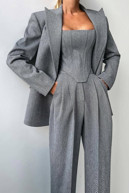 Renata - Costume 3 pièces avec blazer croisé