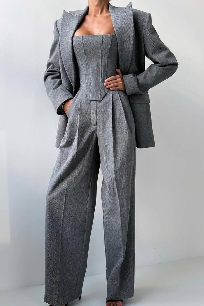 Renata - Costume 3 pièces avec blazer croisé