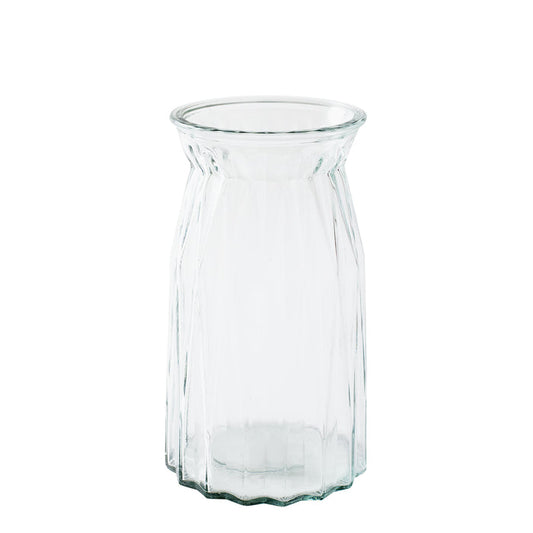 RIBBED GLASS HURRICANE VASE - Clear