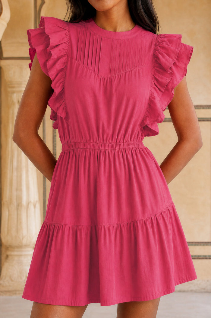 Rose Frill Mini Dress | Pink